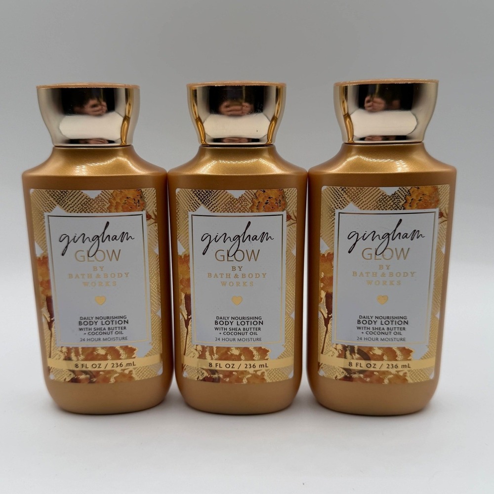 Set of 3x New Bath & Body Works Gingham Glow Daily Nourishing Body Lotion 8oz